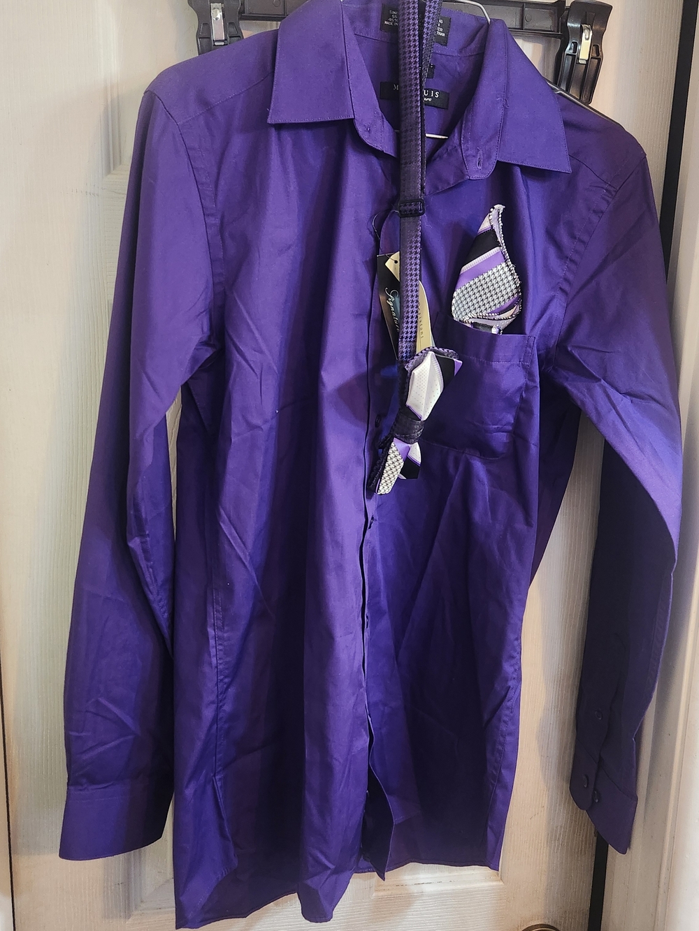 Marquise Dress Shirt with Coordinated Pocket Square and Tie